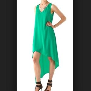 BCBG emerald green Avery asymmetrical dress